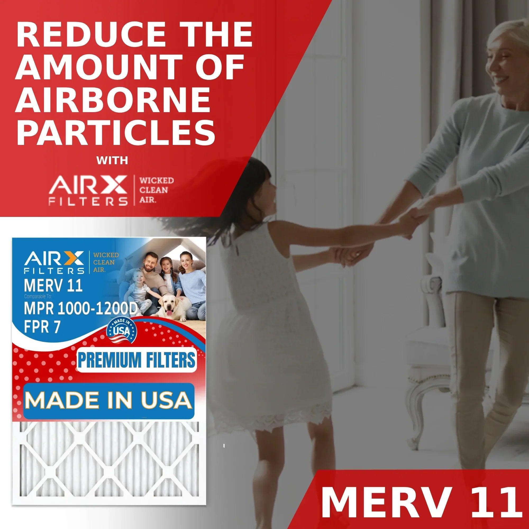 Pleated to Pack MPR AIR. 1000, FILTERS MERV 1200 MPR Conditioner Premium HVAC Air WICKED 6 Made CLEAN 20x25x2 USA Air Filter AIRX by Filter 7 Electrostatic Comparable 11 Filters 20x25x2 & Furnace FPR