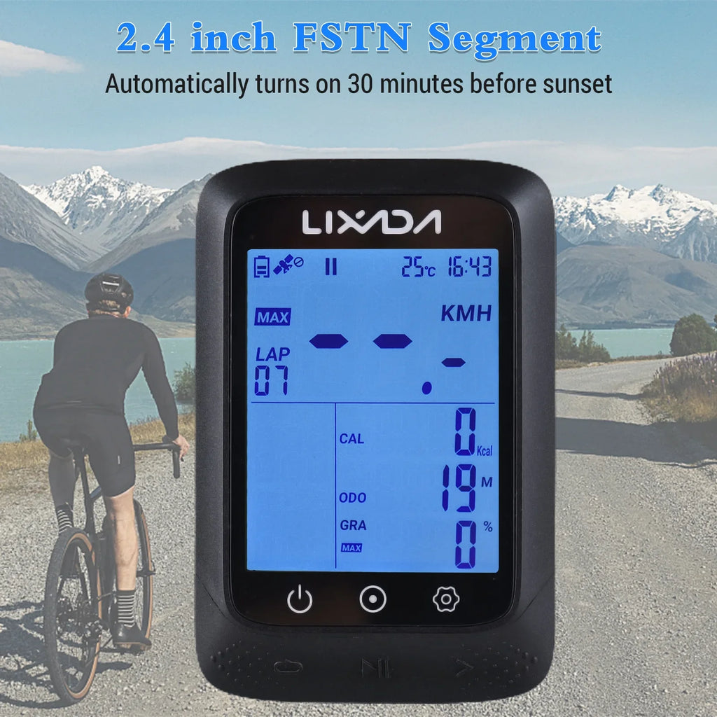 and Support with BT APP 2.3in Sensor Wireless ANT+ Computer Connectivity, Waterproof Altitude Gradient, GPS Aibecy Strava Bike