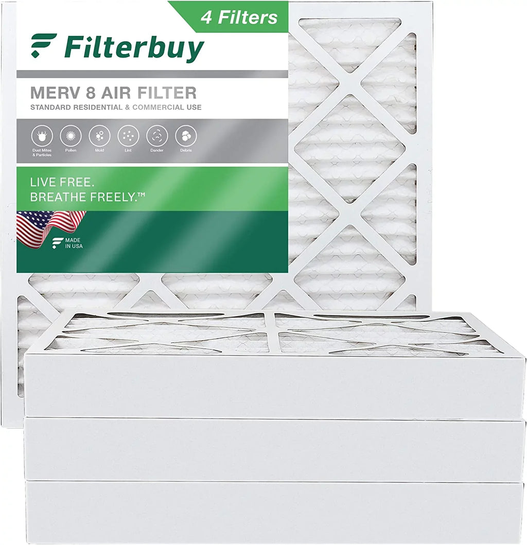 Pleated 8 14x14x4 AC Filters Furnace (4-Pack) Air HVAC MERV Filterbuy