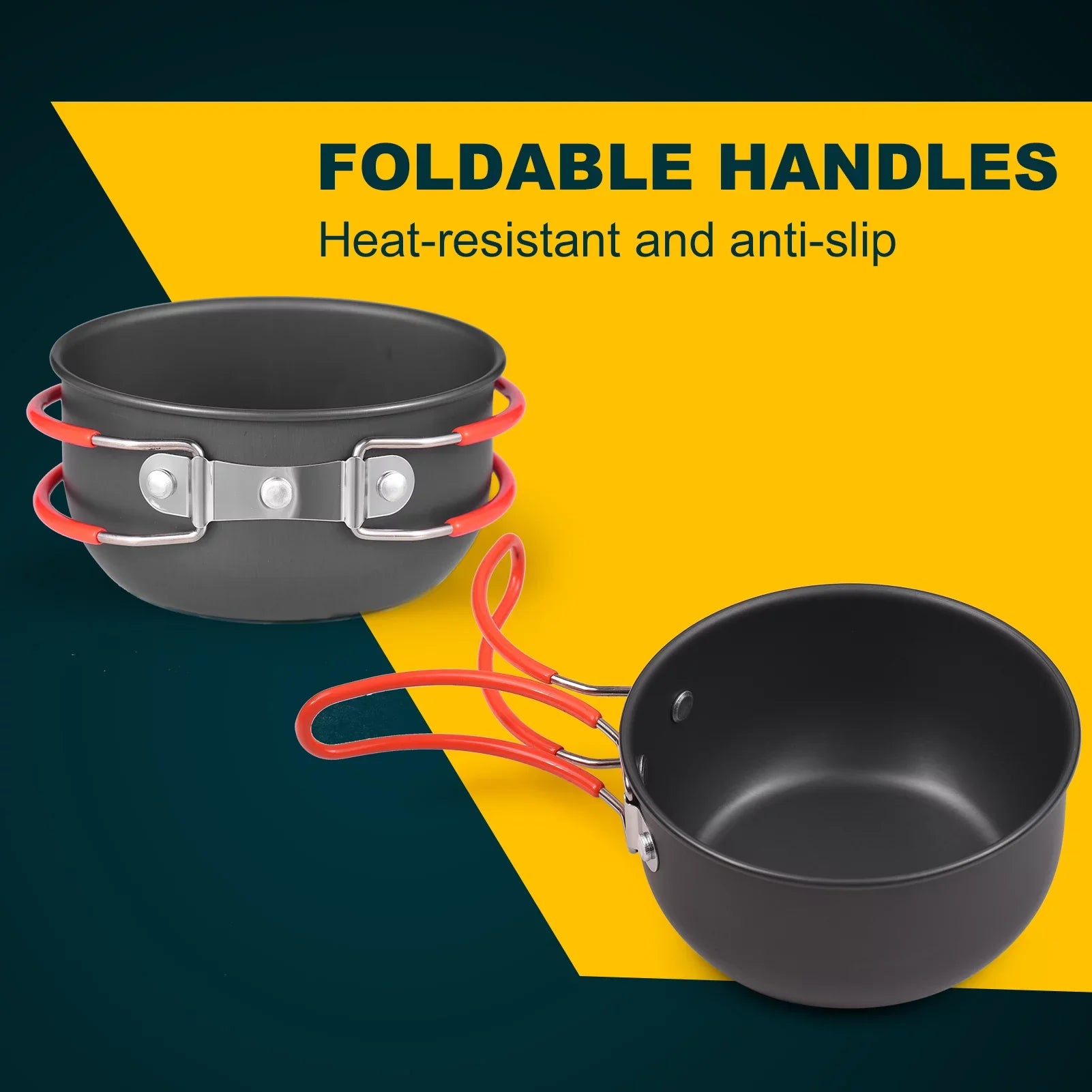 Steel Ideal Stainless Lightweight Utensils Camping Aluminum for and Cooking Stove with Picnics and Backpacking Set Pot Cutlery ammoon