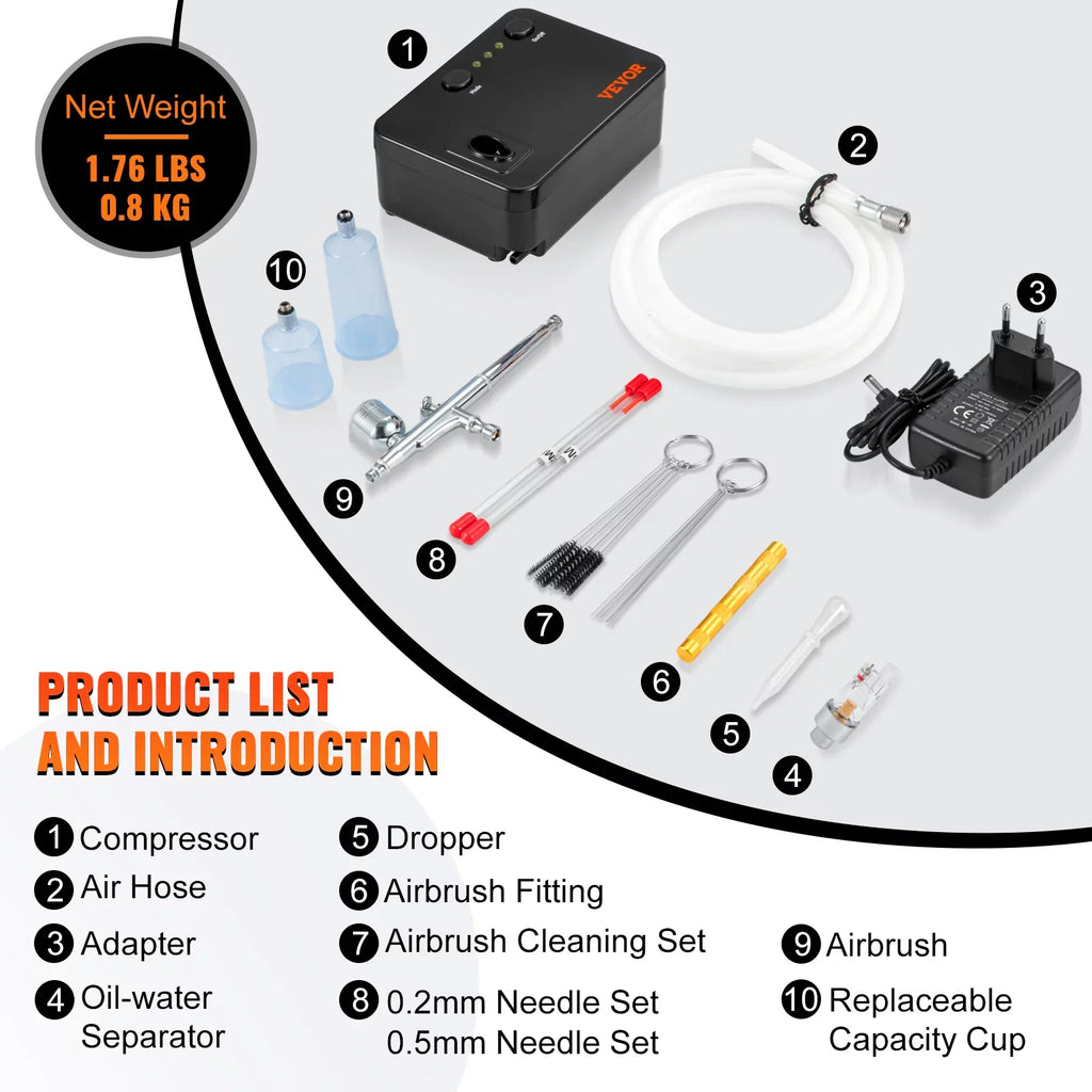 Portable Art w/ Feed Tattoo Kit, Airbrush with Gravity Cookie SKYSHALO Multi-purpose Compressor, Kit Airbrushes, Airbrush System Makeup Set Dual-action Airbrushing Nail