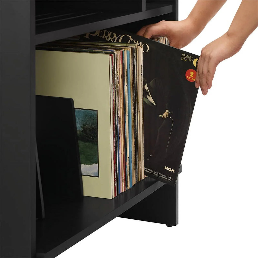Tv Furniture Portland Console Record Stand Center, Entertainment Crosley and Media Vinyl Storage