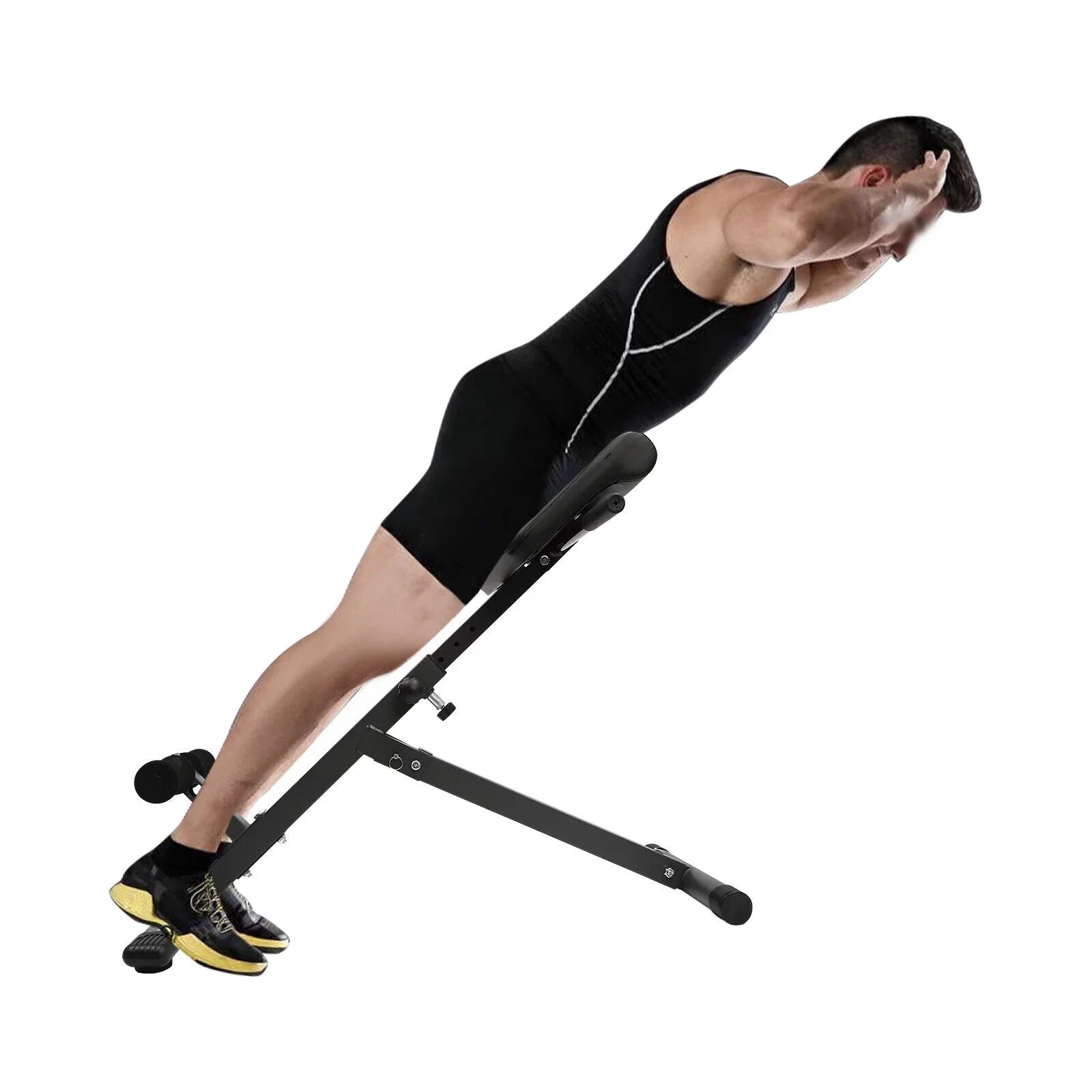 Workouts Roman Machine Bench 330 Home up Sit Adjustable Extension Black Chair for lbs 5-Level Gym