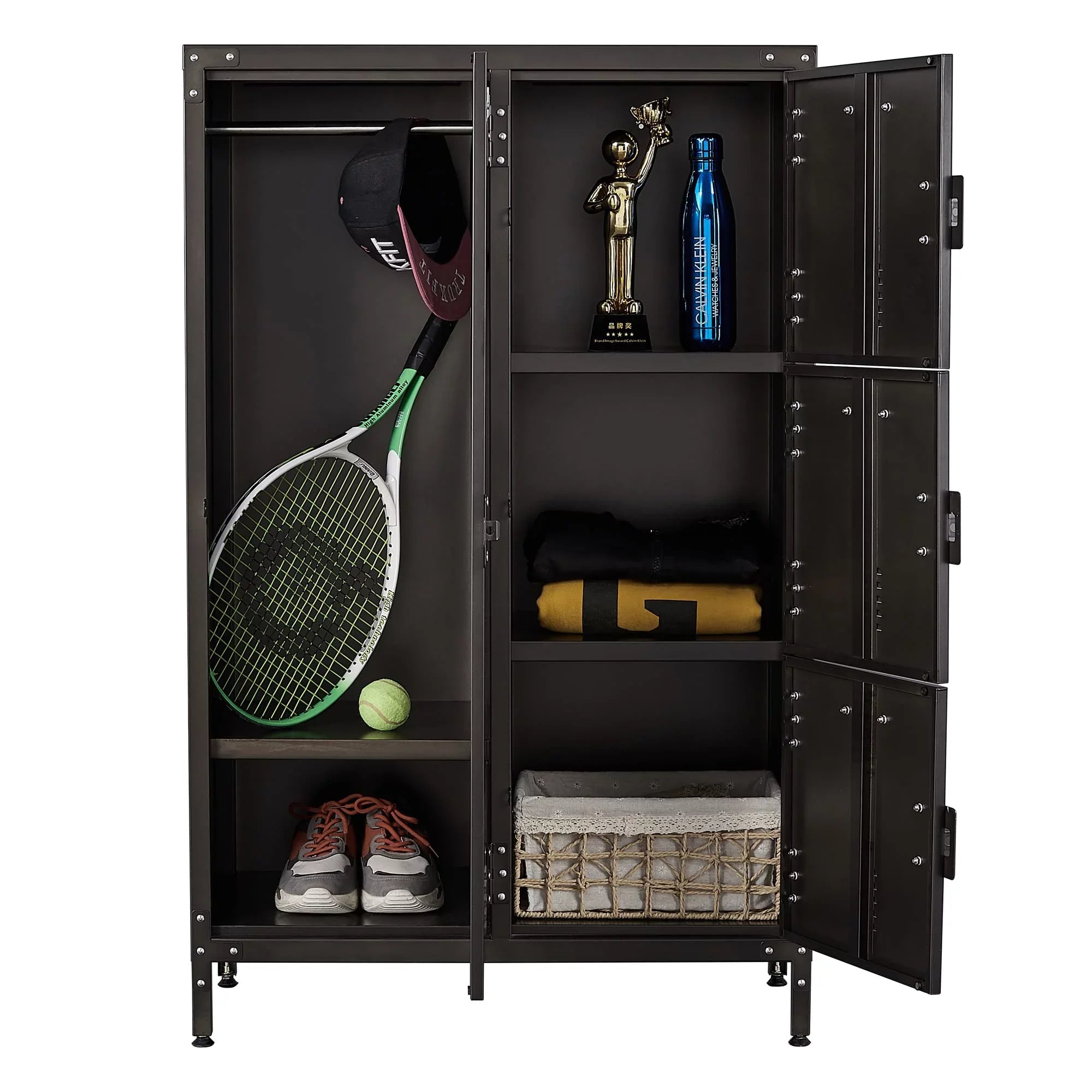 for for Lockable Door Storage Lockers 4 STANI Employees,71" Office Sundries,Gym,School Metal Cabinet Steel Staff,Home with