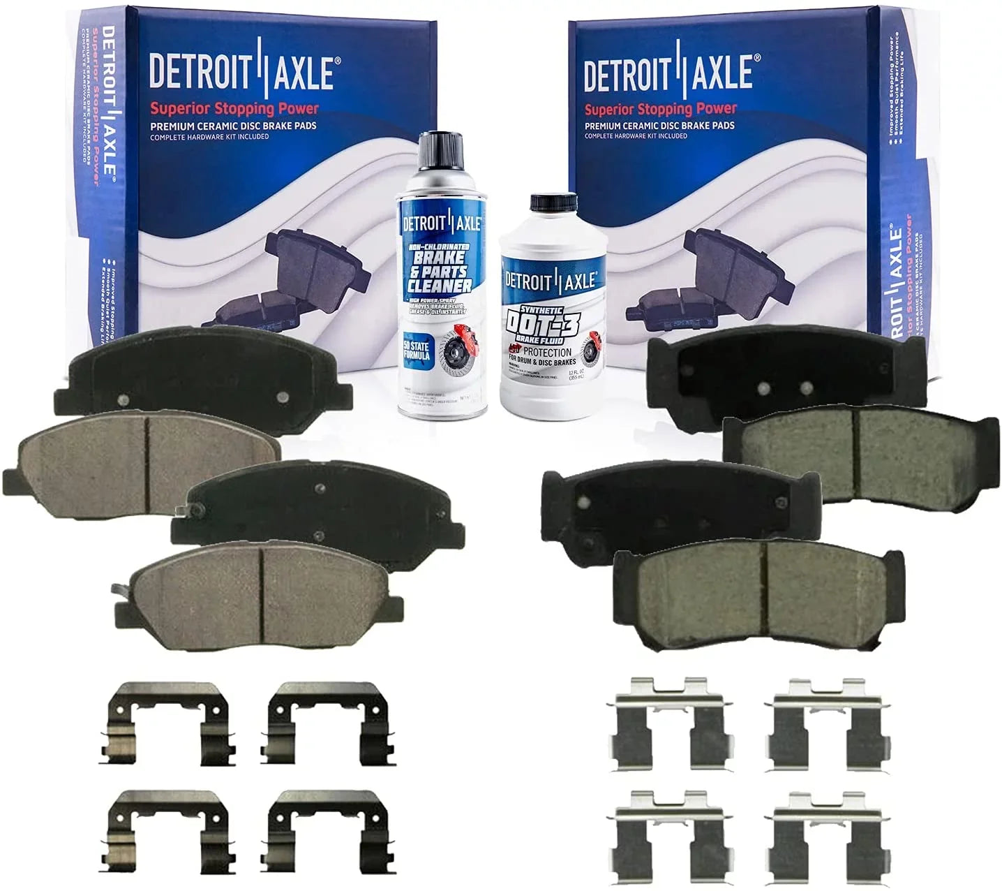 Santa Brake - Rear Brakes Ceramic Hyundai Detroit 2008 Replacement w/Hardware 2009 Fe and Front Pads Brake for 2007 Axle Pads