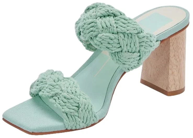 Play 11) Open Slip Mint On Sandals Rope (Mint Toe Dolce Block Dress Vita Squared Heeled Rope,