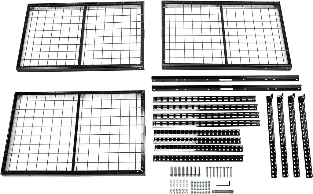 Adjustable Storage 3X6 Racks Black Shelf Overhead Garage Ceiling Storage Garage Organization Rack Mounted Ceiling Steel
