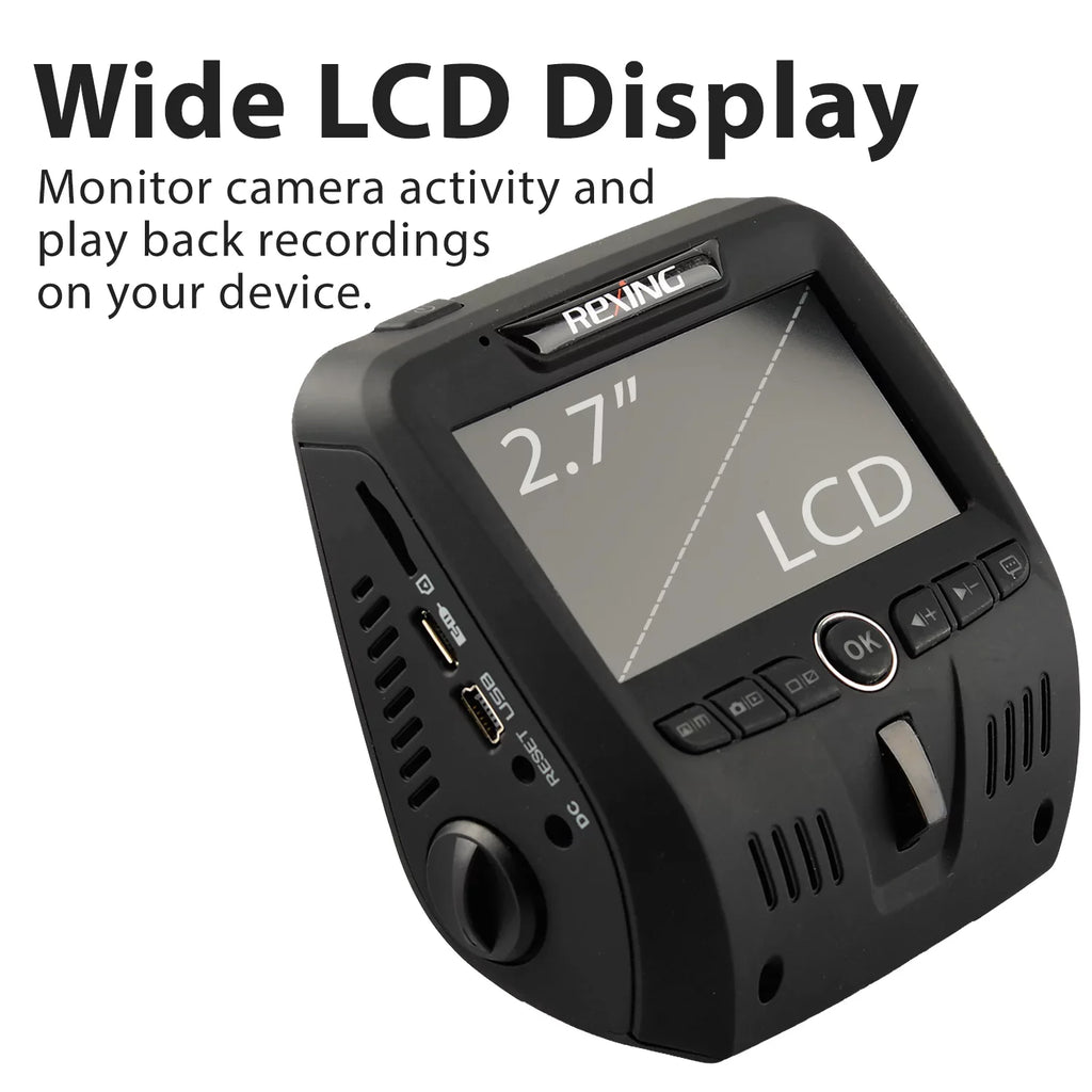 FHD Cam Dual Rexing V1LG Dash 1080p Car Channel