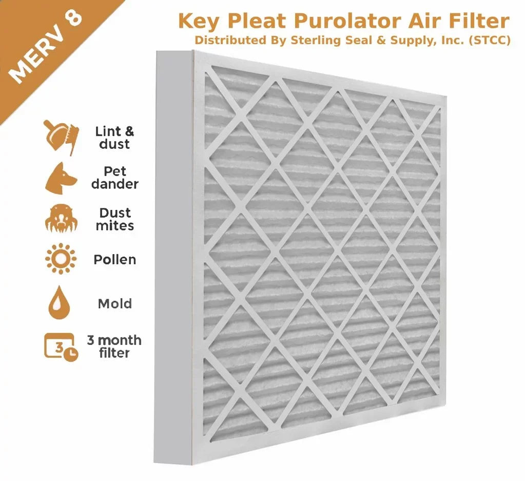 (6 Filter Pleat Air Purolator MERV 12x24x2Key 8 Pack) -