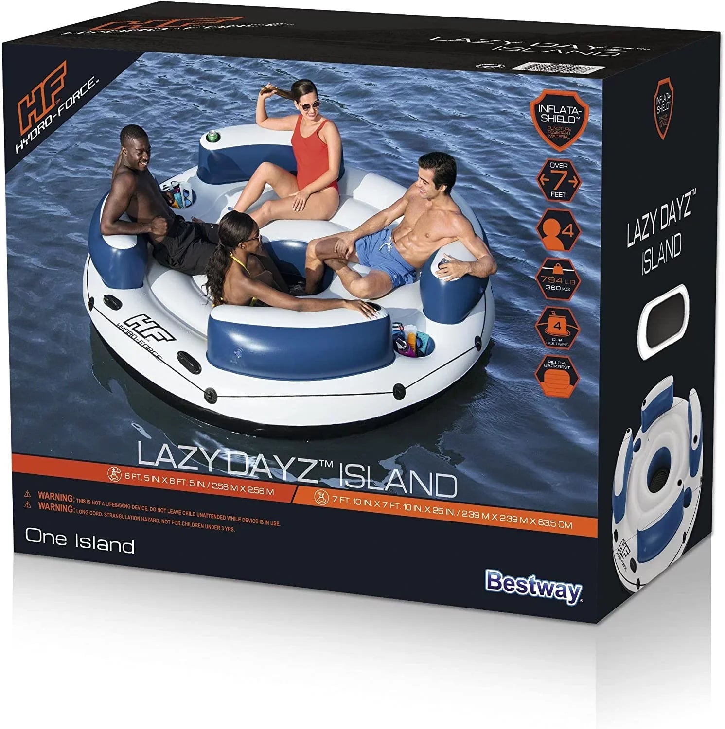 Inflatable Party DayZ Island 4-Person Lazy Hydro-Force