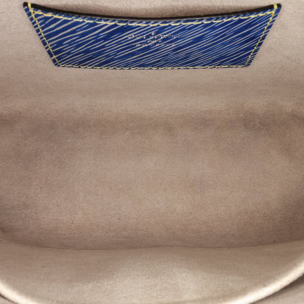 Twist Pre-Owned Unisex MM Epi Vuitton Louis Crossbody Studded (Good) Leather Bag Blue Authenticated