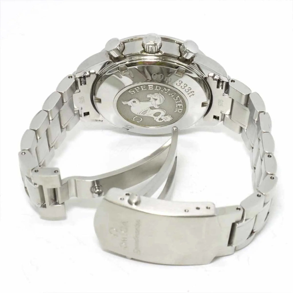3210 Dial Omega Black Watch Men's Automatic Date Pre-Owned Speedmaster Chronograph OMEGA 51 (Good)