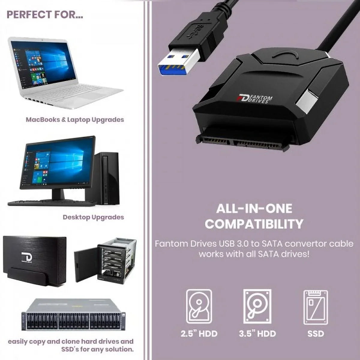 0 ST6000DM003 6TB USB FD (3.5"), Upgrade Fantom Barracuda Cloning Fantom Converter, Drives Supply, and Drives 3. USB with SATA Software Drive Seagate Inside Kit Power to 12V Hard Fantom Drives Cable