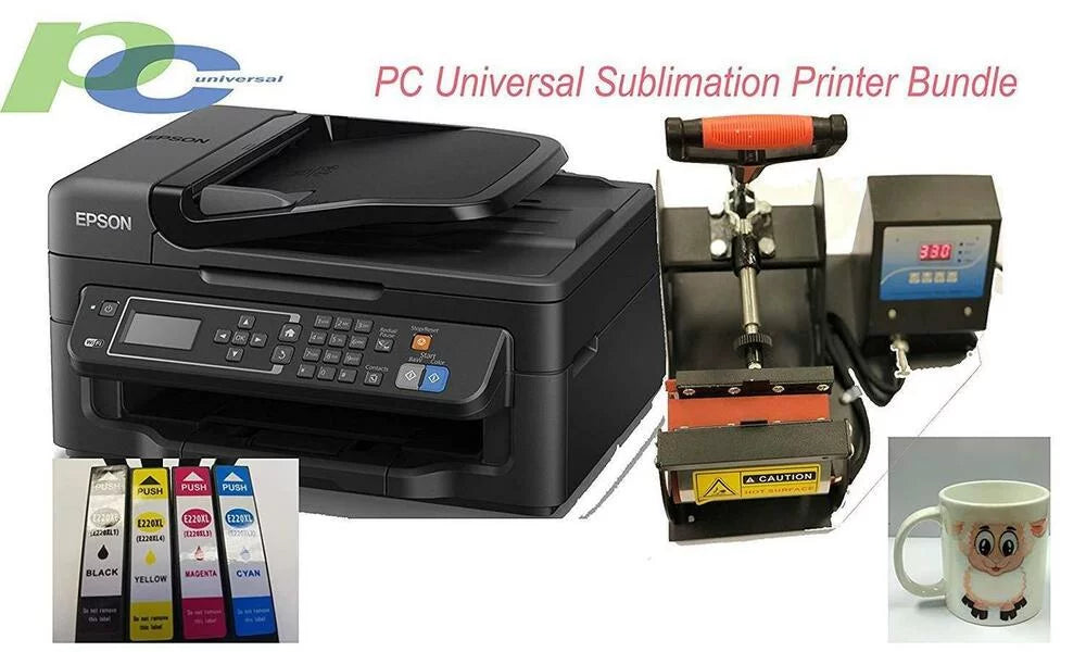 Machine 2 Heat Cartridges Tape, Bundle with sheets Sublimation PC Heat sets Assorted transfer & Universal Professional Printer, paper Press Mugs, Premium 100 &