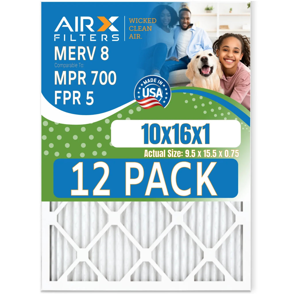 MERV Filter in Pack Rating, 700 Comparable CLEAN Air & USA FILTERS of 12 by FPR AIRX Furnace 8 AIR. MPR 5 Made to WICKED 10x16x1 - Filters