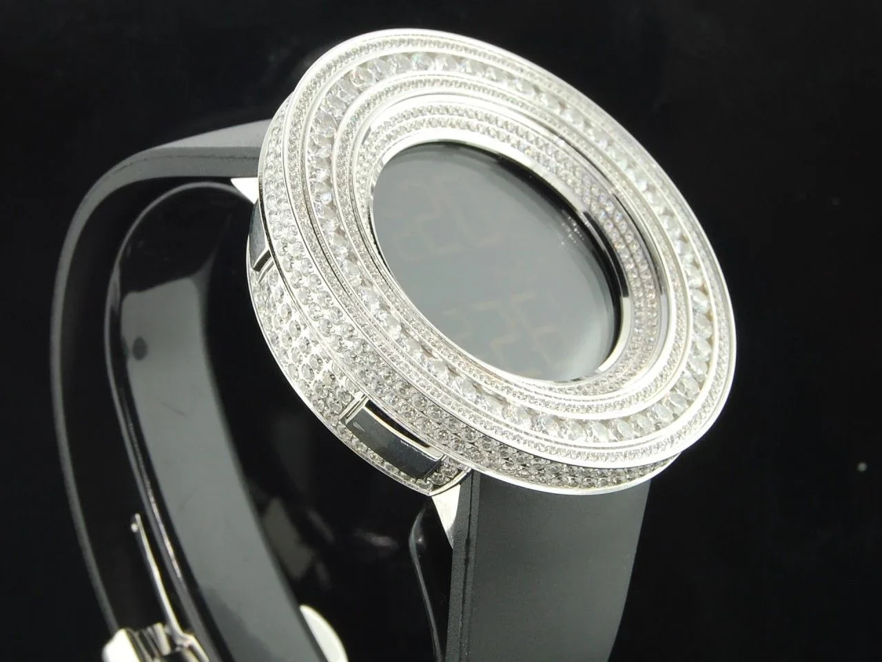 JoJino KC Mens ct Rodeo White Simulated Com Techno Joe Custom Diamond 15 Watch