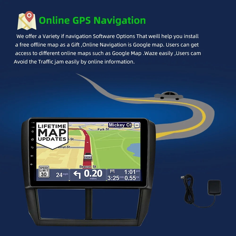 Subaru 10 9 Car Radio Auto Carplay 2008-2012 Player Bluetooth Android inch GPS Car Forester for Navigation JMANCE Android