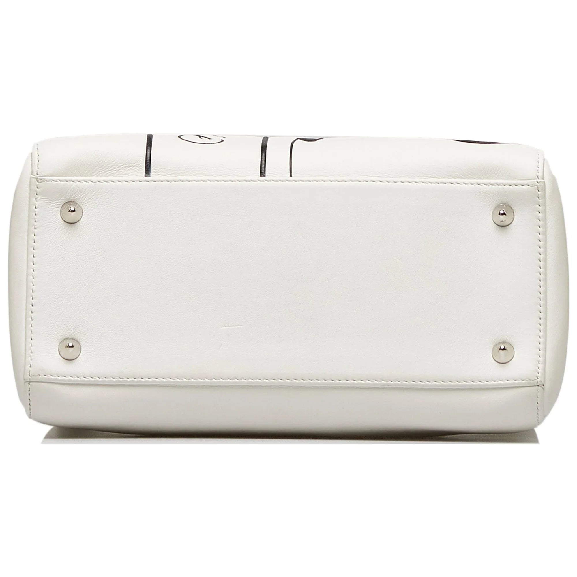Paradise Medium Lady Unisex White Authenticated Satchel Dior Pre-Owned Lambskin Leather (Good)