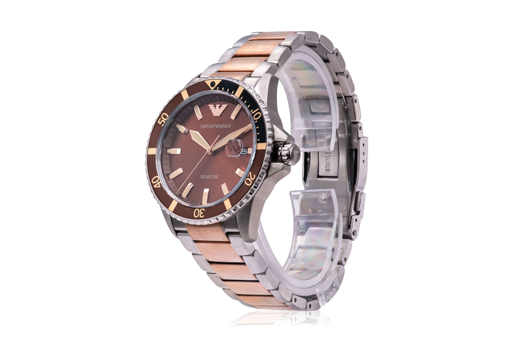 for Two-Tone Steel mm Stainless Armani Mens, Watch 42 Emporio