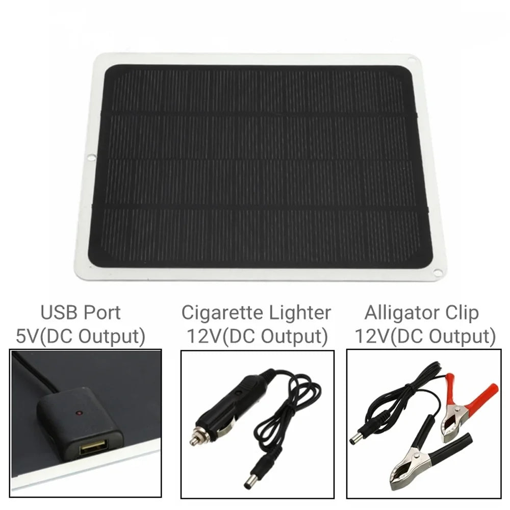 20W Monocrystalline and Portable Solar Htovila Recharging Camping, Silicon for USB Hiking, Panel