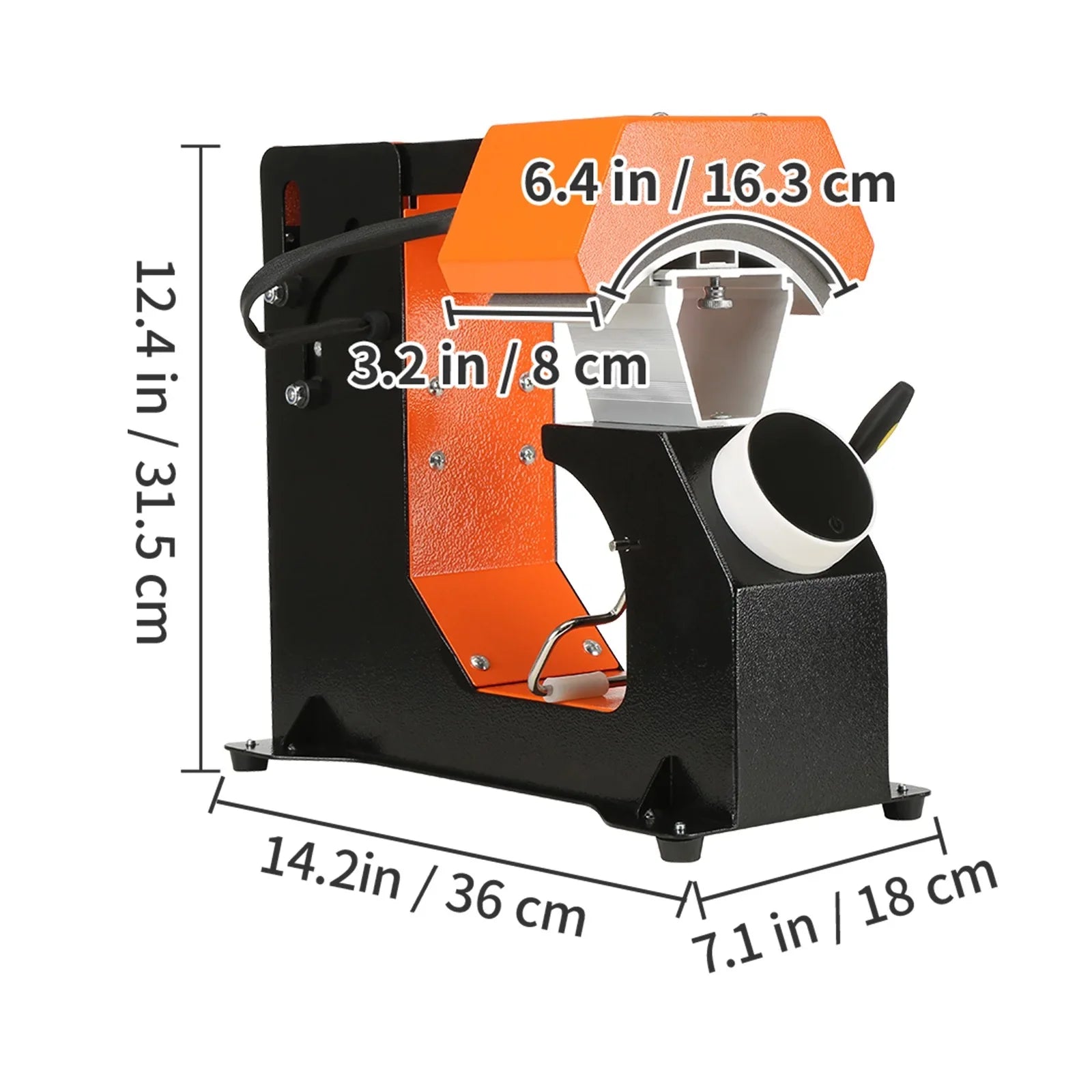 Automatic "Clamshell Machine, Knob-style with Heating & Transfer, BENTISM Release Pads Control 3-in-1 Cap Panel, Heat 3pcs Digital 6.4"x3.5 Press Sublimation Replaceable Auto Press, Press Heat Hat