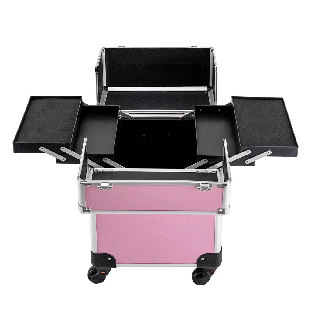 Storage Professional Rolling Trolley with Cosmetic Miumaeov Makeup 4-Tier Organizer Case Train Wheels Makeup