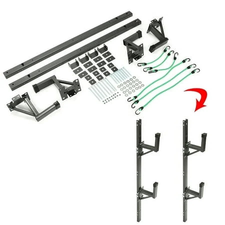 Bars Trailer or Mount Enclosed Wall Out Kojem Cargo Carry 1 Side Ladder 2 Rack Exterior - Universal Adjustable 2 Ladders Trailer for Side