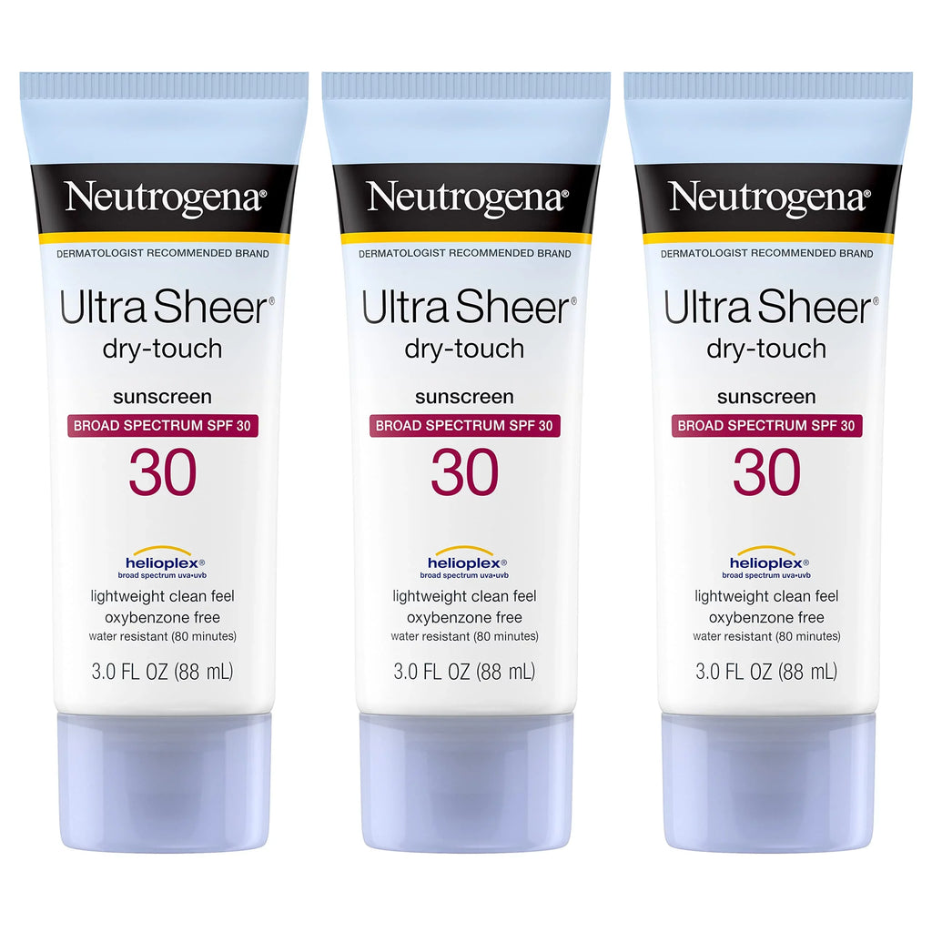 Neutrogena 30 3 Spf Sheer Non-Greasy, Water Non-Comedogenic, Lotion, Dry-Touch Sunscreen Broad Oxybenzone-Free, Uva/Uvb Pack Oz, 3 Fl. Travel Size, Spectrum Protection, Resistant, Ultra Of