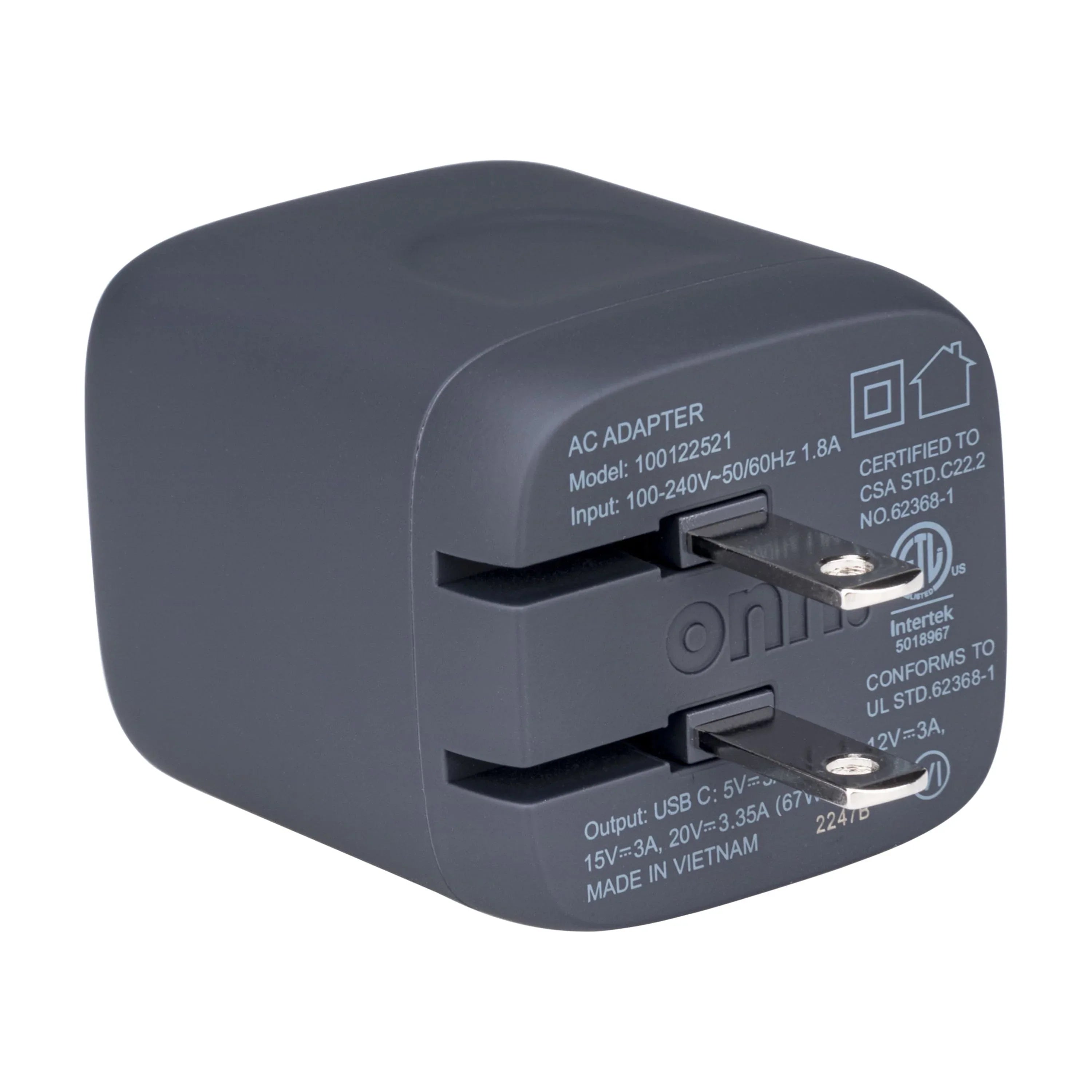 Apple,Dell,HP,Asus,Acer,Lenovo,Grey with Port, 1 GAN Charger Laptop USB-C for Compatible 67W onn.