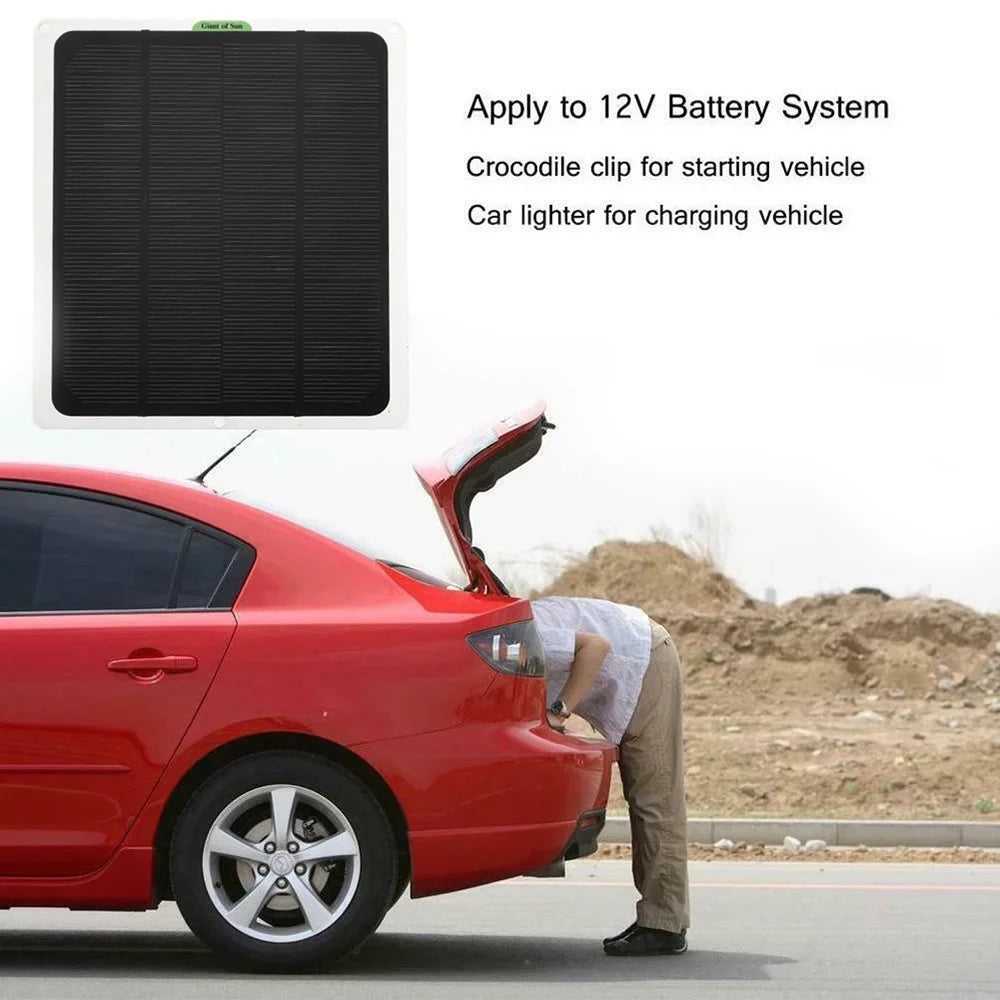 RV Charging Outdoor Solar for Flexible 20W Panels 12V/5V Charger Clips Monocrystalline occkic Battery Cars Yachting Charger with