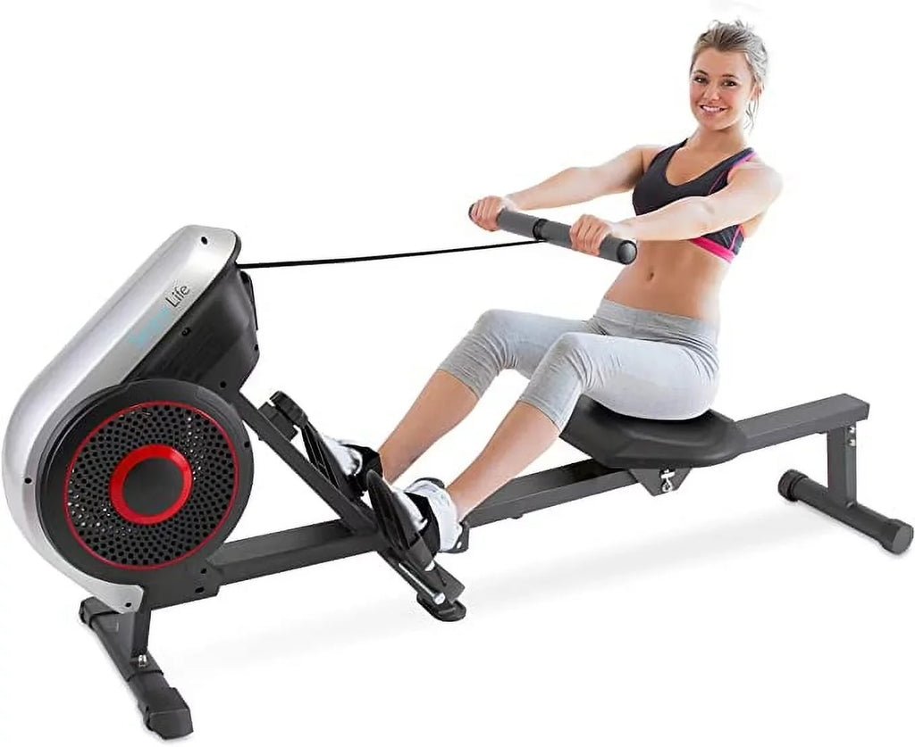 Machine Selectable Gym, and SereneLife Rowing (8) Resistance Machine for Machine Air Magnetic Rowing (Black) Exercise Rowing Levels