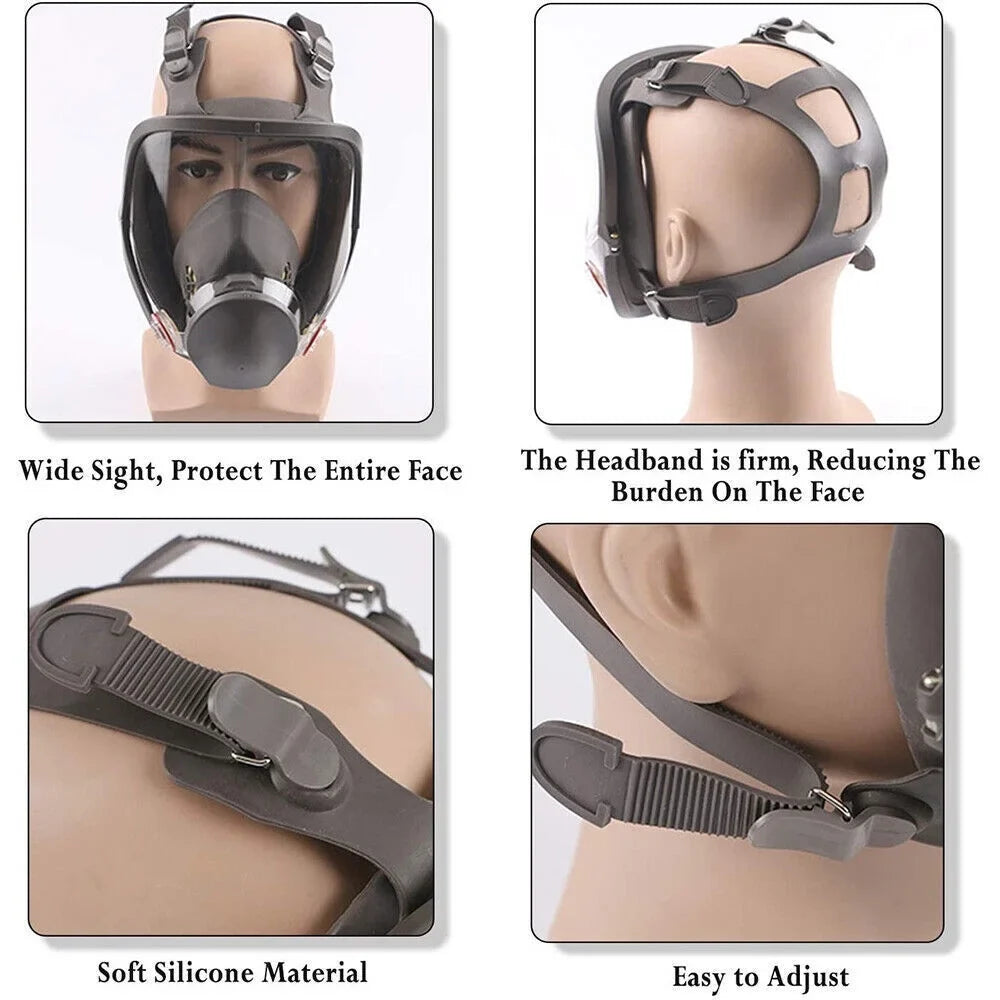 Set Respirator for Gas w/Filters Mask Spraying Face Painting Facepiece Full 6800