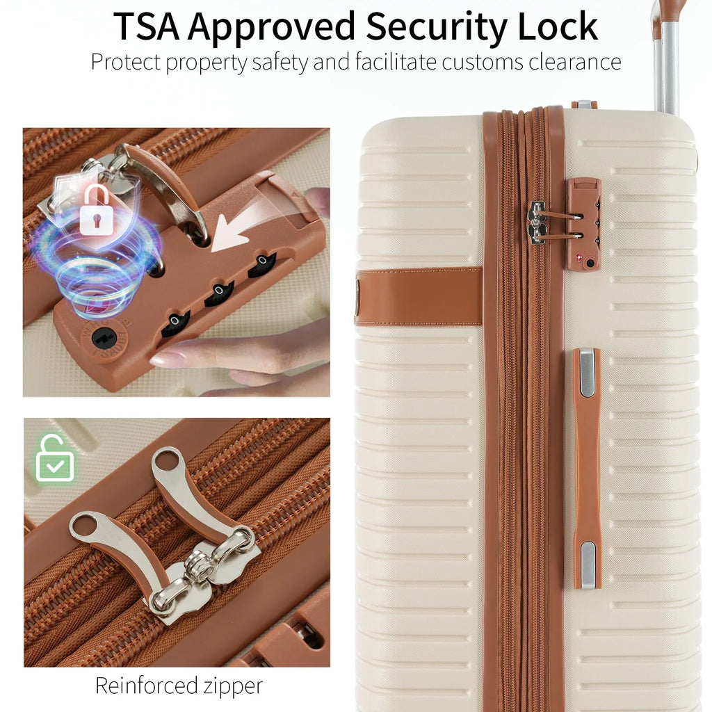 Suitcases Travel Hard Men Expandable with Shell Spinner Suitcase Luggage ABS 4 16''20''24''28'' With for TSA Women Packing Piece Cubes, Wheels 4 Lightweight Lock, Luggage Set Set,