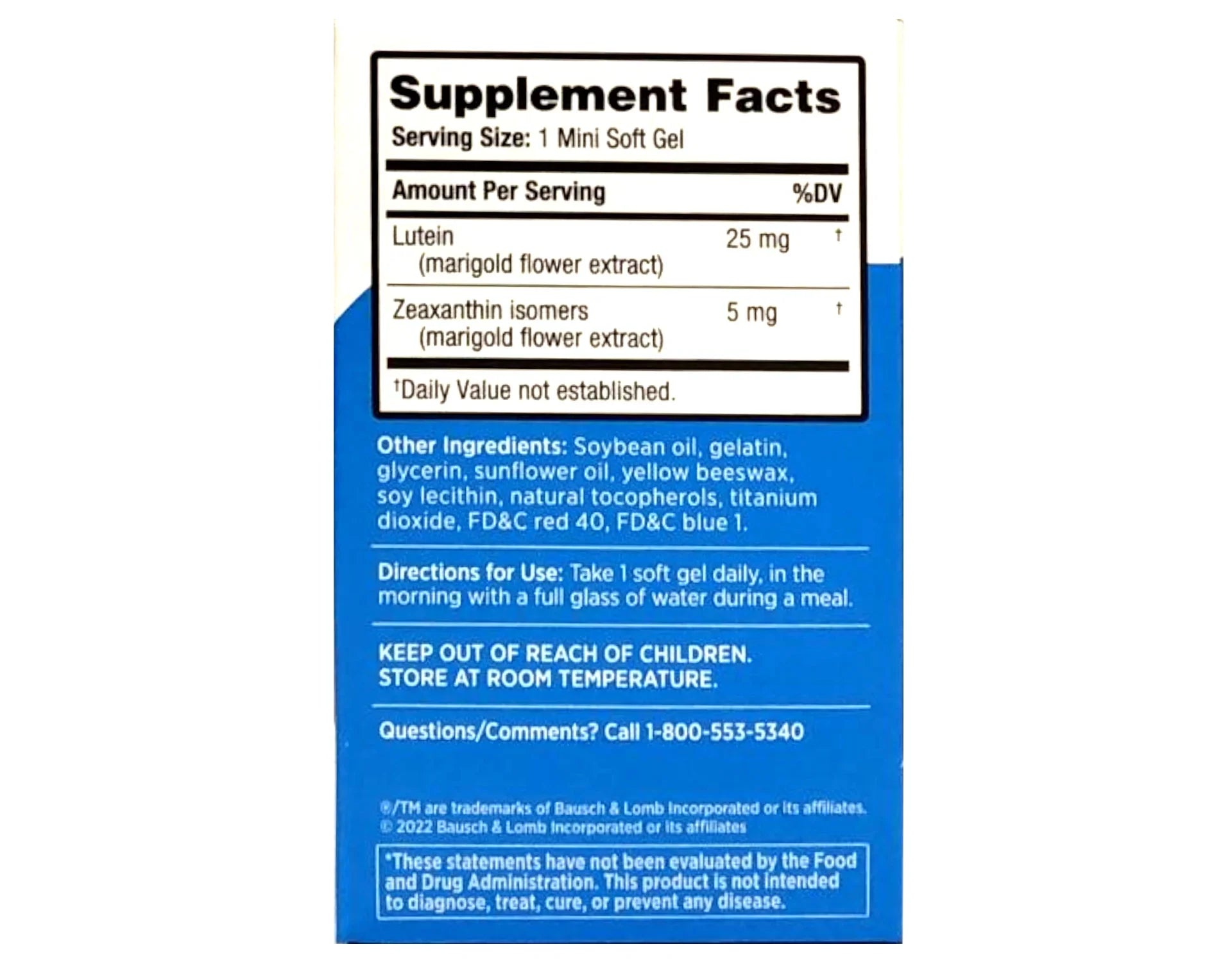 Pack of 30 Soft Eye Light & Bausch Lomb - Gels, Blue Count 6 Supplement Ocuvite Health