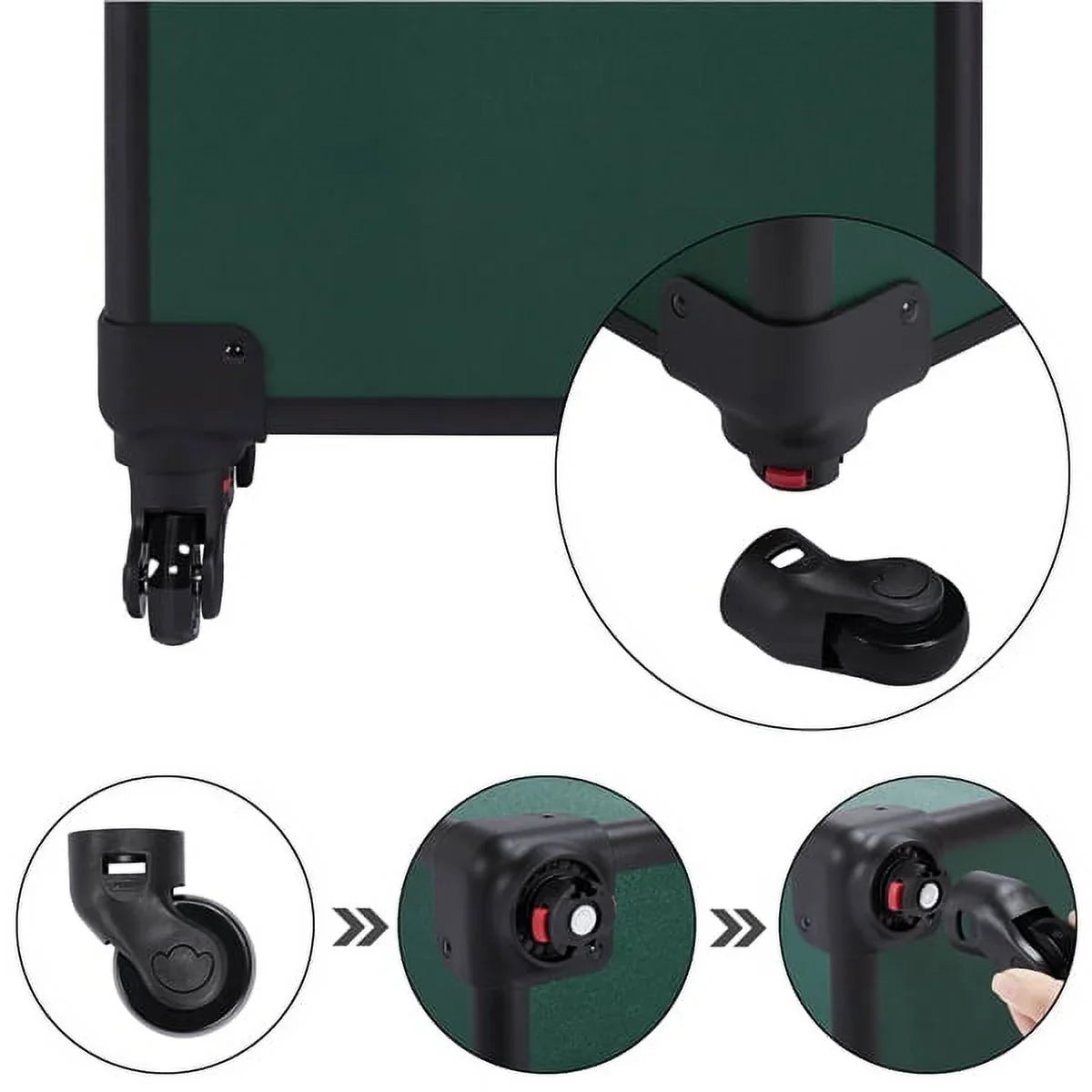 Makeup Green Aluminum Alden Case, Travel Professional Cosmetic Design 4-in-1 Dark