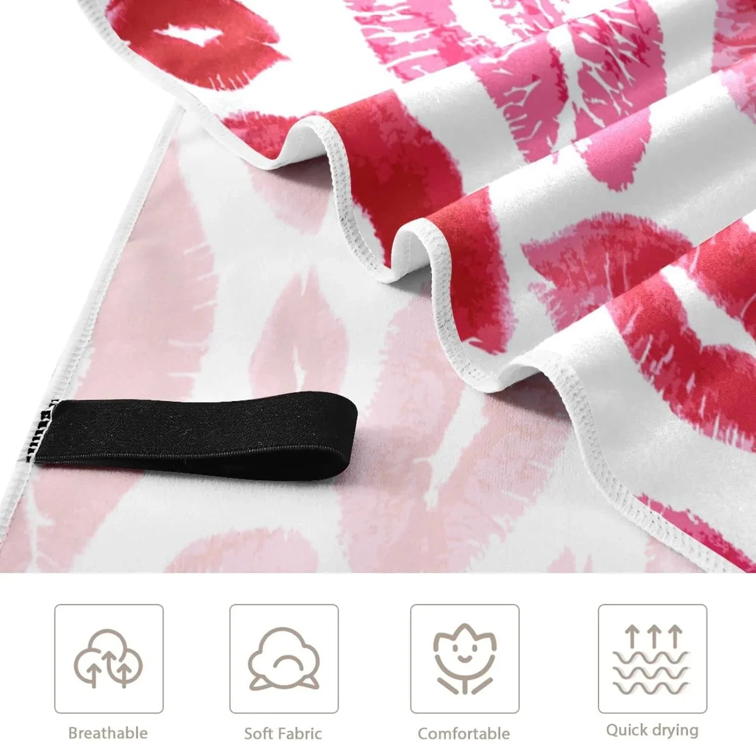 （159） Beach for - Oversized Holiday Towel Lightweight Swimming Lips Red Absorbent Towels Super Travel Compact Bestwell Quick Dry - Camping Towel