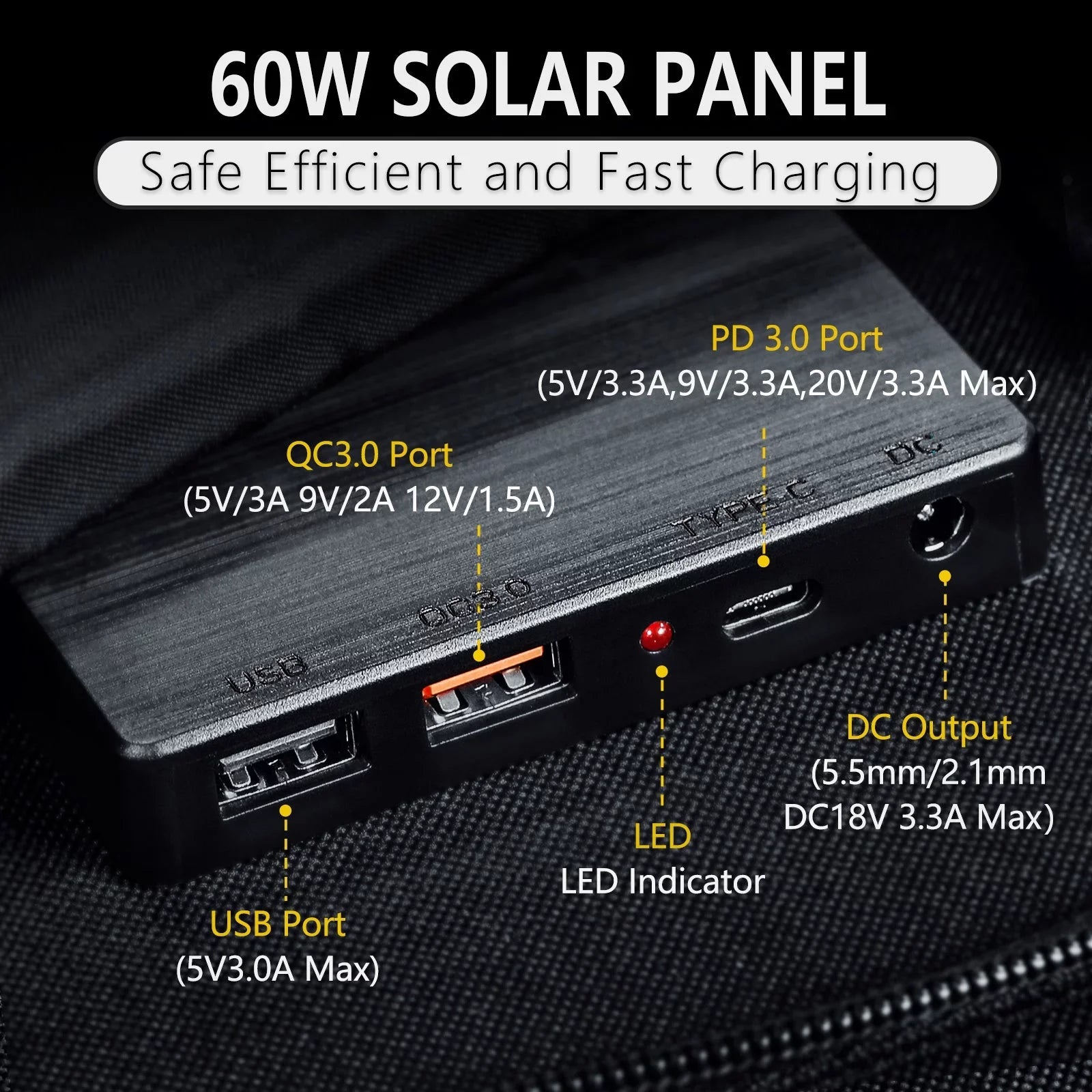 Generator Utility Panel Portable 60W Solar Foldable Station Power ROCKSOLAR Kit 300W with