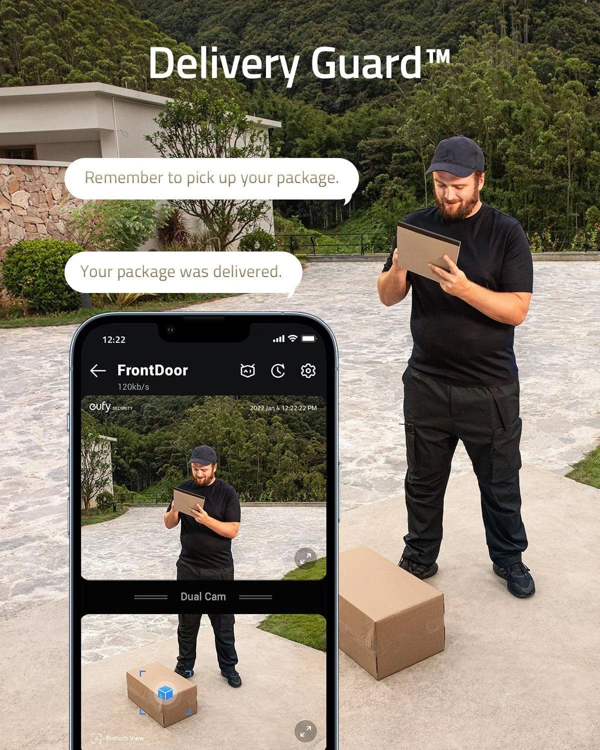 ,Delivery Video eufy Dual Doorbell Chime,2K (Wired) Security Anker with Guard Camera