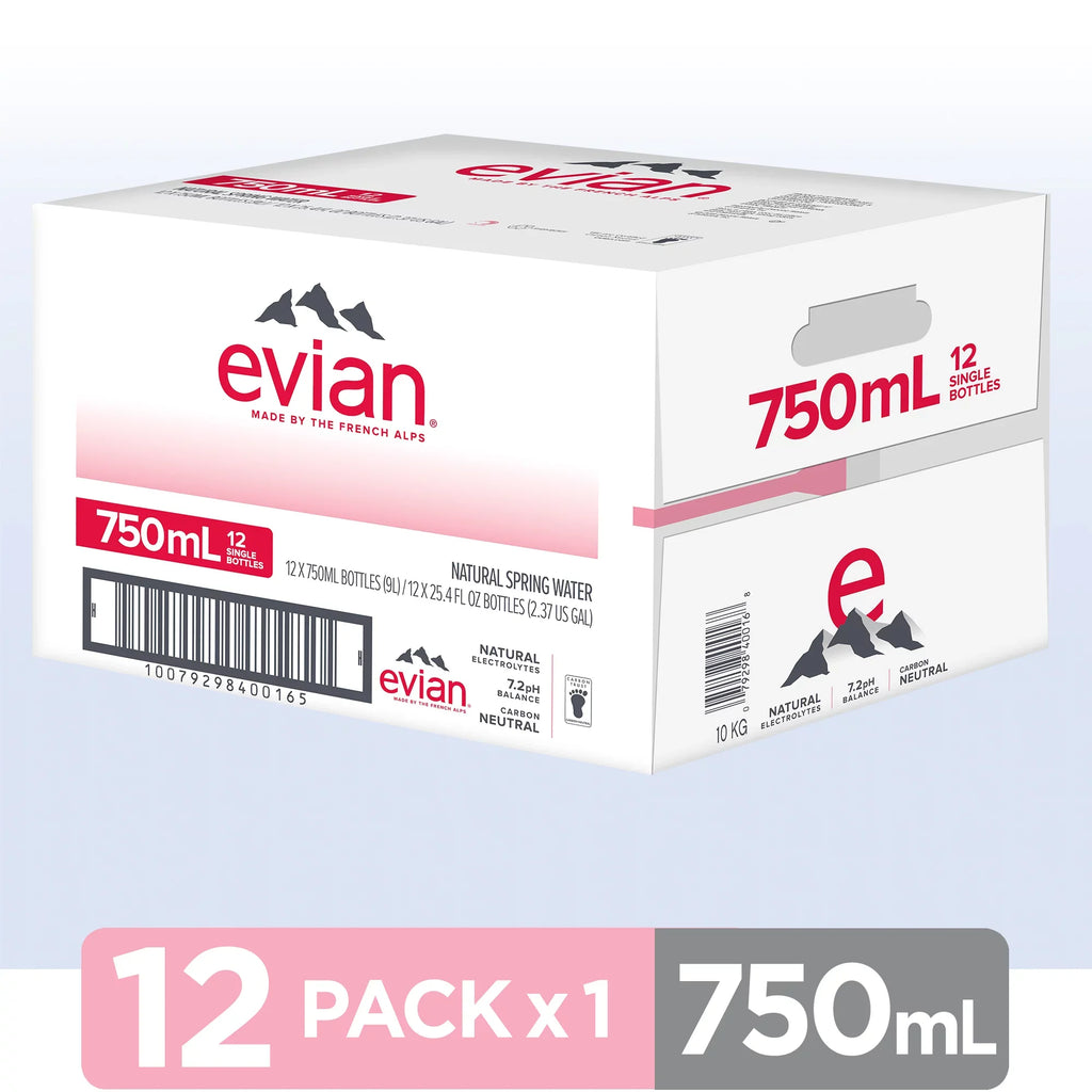 12 Fl Water, Natural evian Spring Oz, Bottles Count 25.36