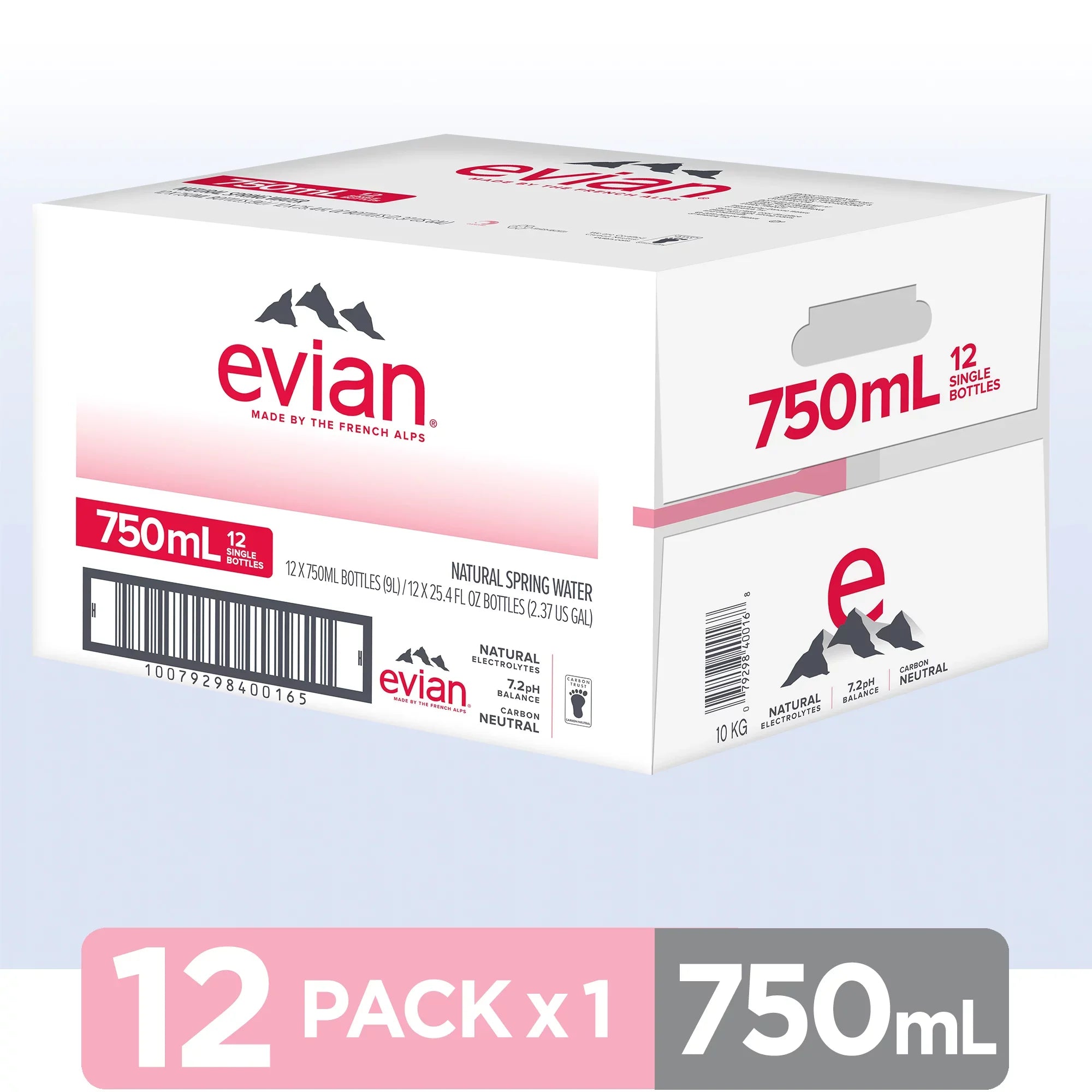 12 Fl Water, Natural evian Spring Oz, Bottles Count 25.36