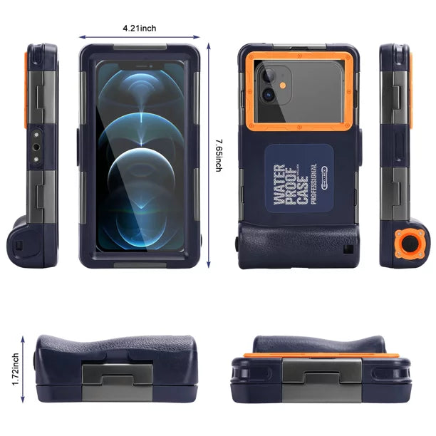 LCD Housing all Phones Up Underwater Orange Lanyard Surfing Professional And [15m/50ft] Photo Snorkeling Diving Case for 6.9 Swimming to Inch jet Neva Waterproof with UrbanX Protective 5G Video