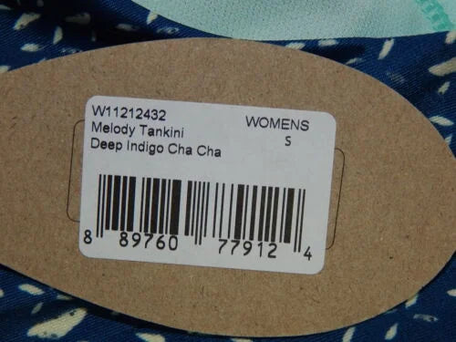 prAna Deep Cha Scoop Small Melody Cha Neck Size Shirred Top Tankini Indigo (S)