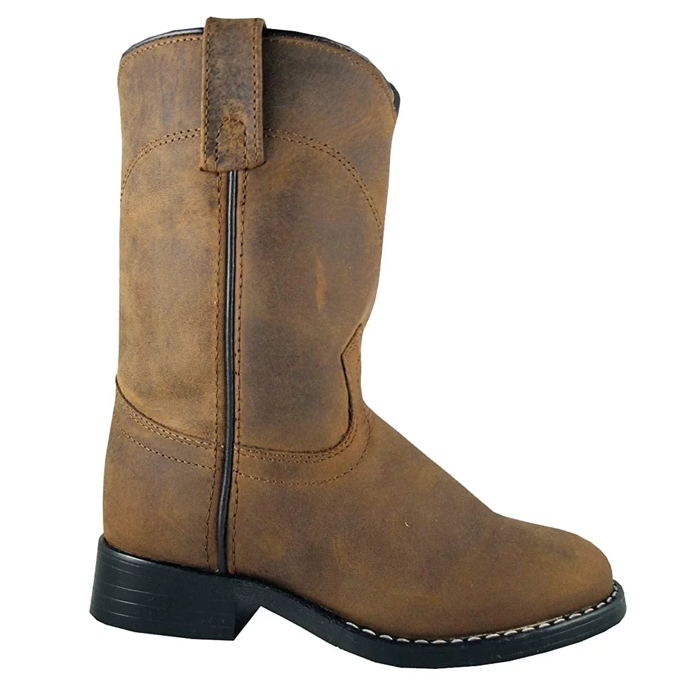 BOOTS Color: 10.5, Kids R Oil MOUNTAIN Width: Size: (3036C-10.5R) Distress, Western Roper SMOKY Brown Boots,