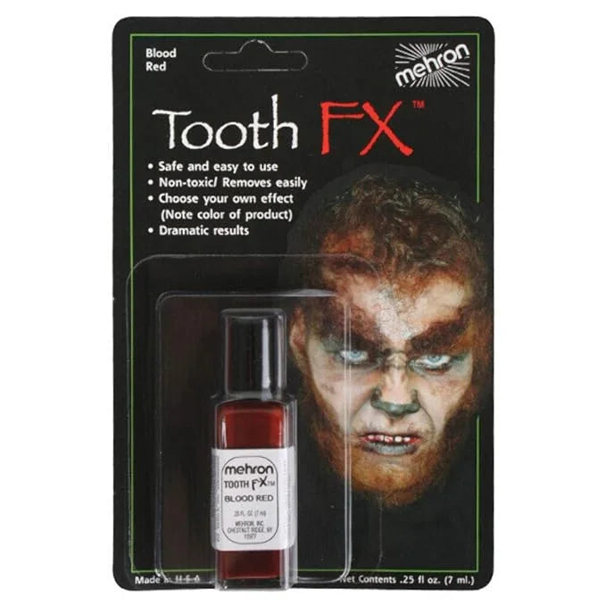 ounce) Mehron Tooth FX (Blood (.25 Brush Makeup Red) with