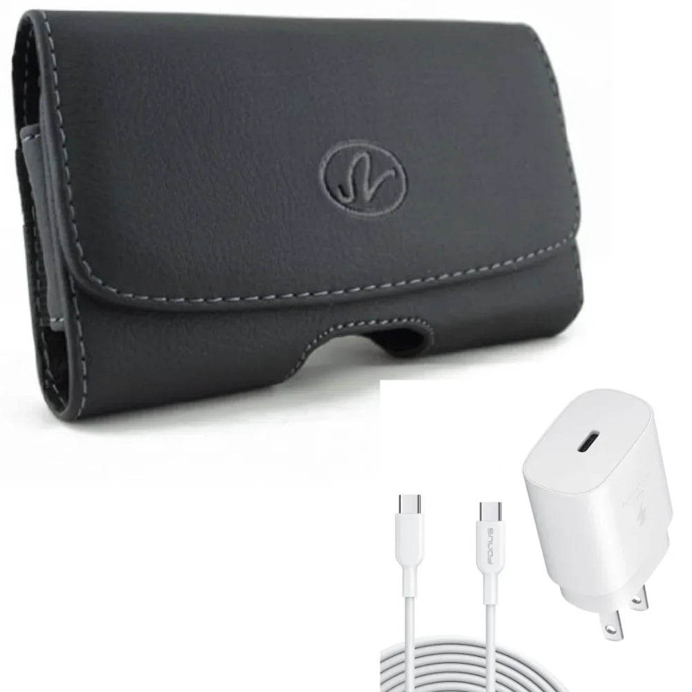 Fast Type-C G7 Jitterbug 4 for ThinQ, Charger Plus, 6ft LG Cable Clip Home Swivel 5 Pro - Plus Smart3 G8X Harmony PD Premier USB-C ThinQ, Lively (L455DL), 4 w Stylo Leather 25W Belt Case