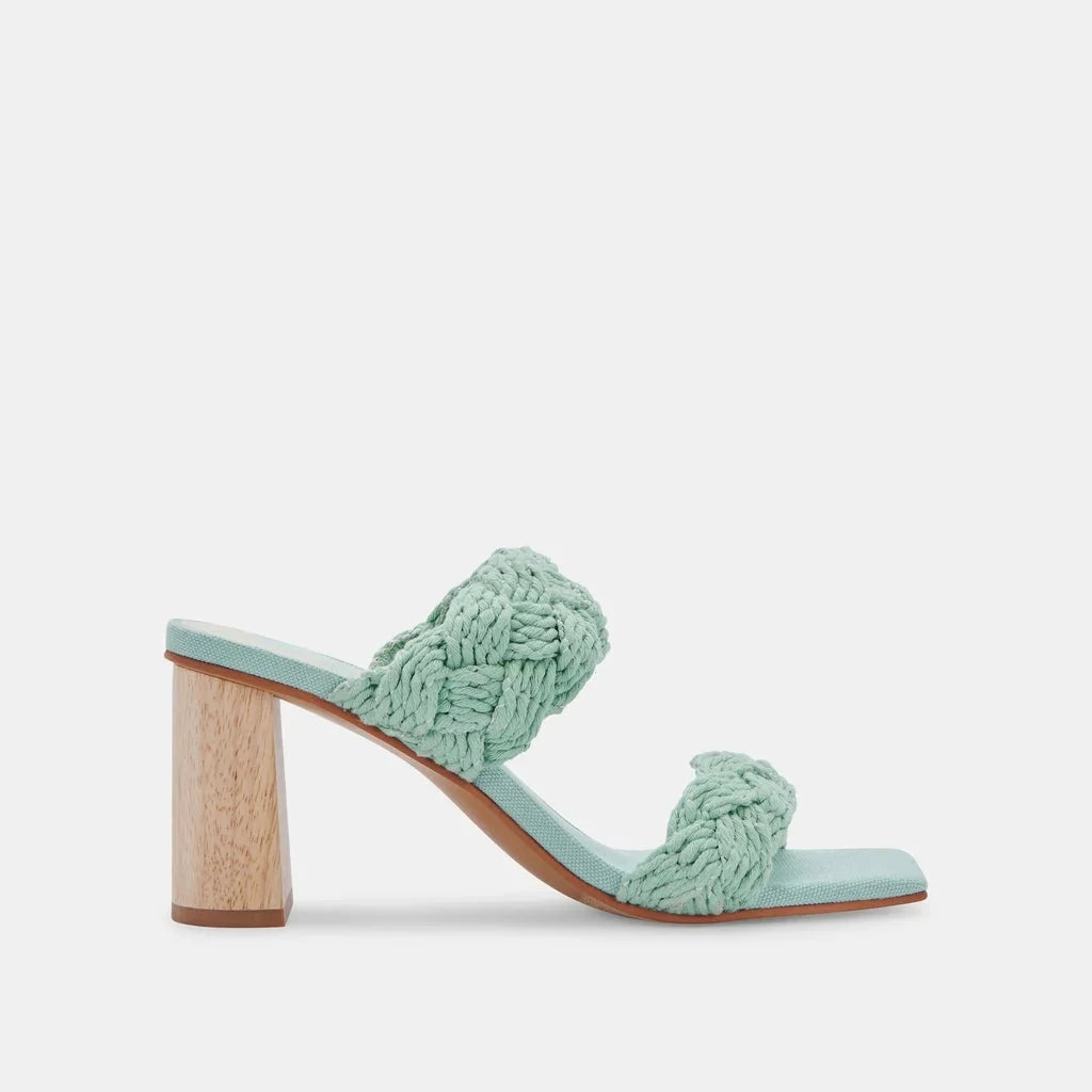 Play 11) Open Slip Mint On Sandals Rope (Mint Toe Dolce Block Dress Vita Squared Heeled Rope,