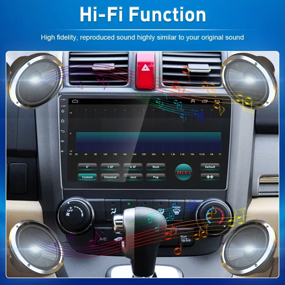 1080P AHD Radio WIFI Touchscreen Stereo 12 Backup Mirror 2007-2011 9'' For Wireless Android CRV FM HD Honda Auto Camera Android Car Carplay Player Bluetooth Link GPS USB Hifi,