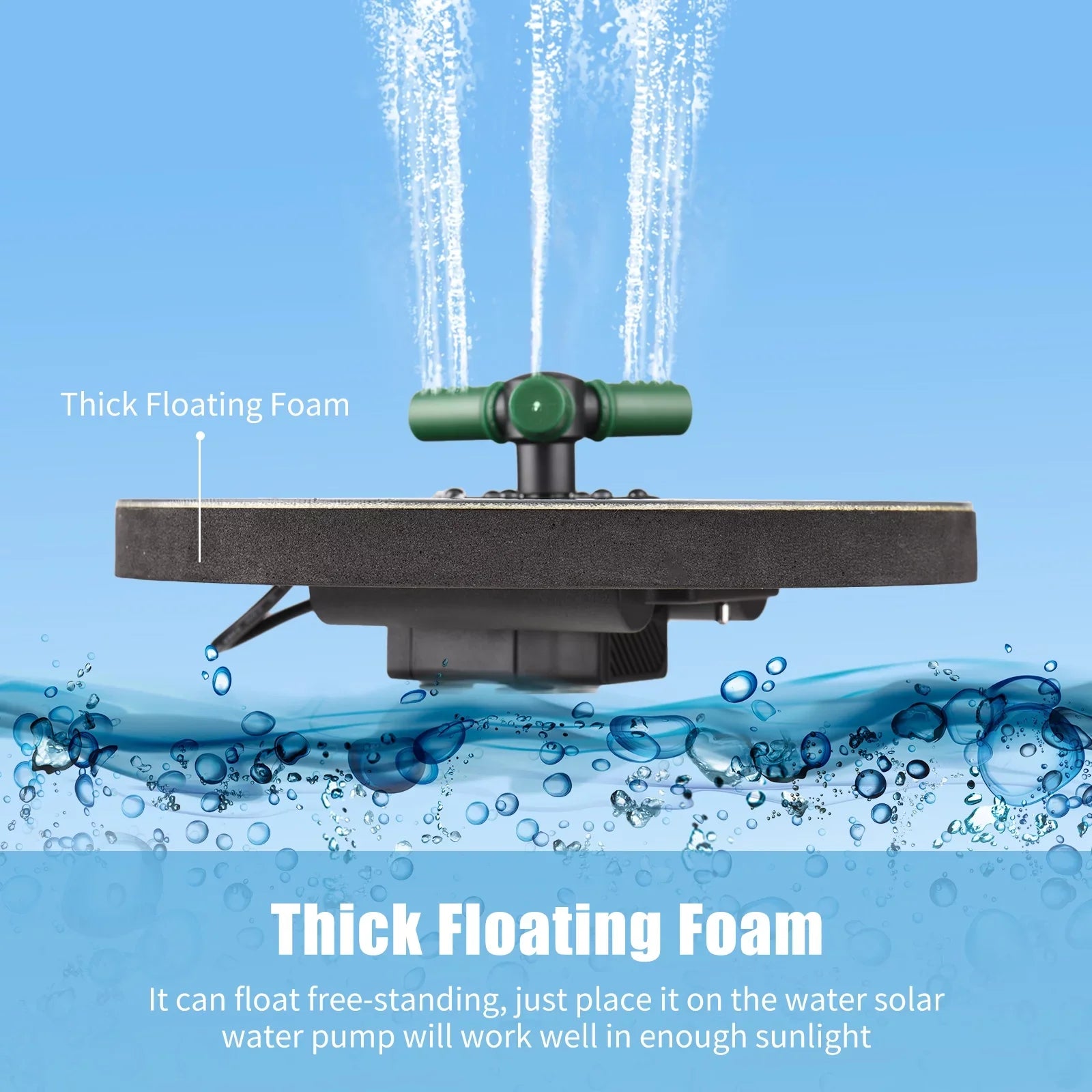 Light Fountain with Small for Solar Yabuy Pump Rotatable Colorful Battery, 4W Pond LED Nozzle Water
