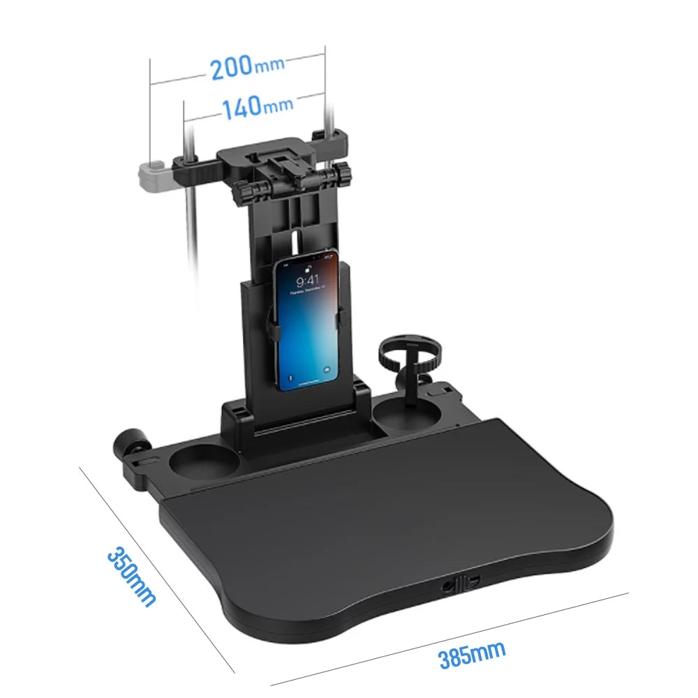 Table Phone Car Adjustable for Working, Seat Back Writing, Food Eating Car Carevas Foldable Car Black Seat Holder Tray, Multifunctional with Travel Table