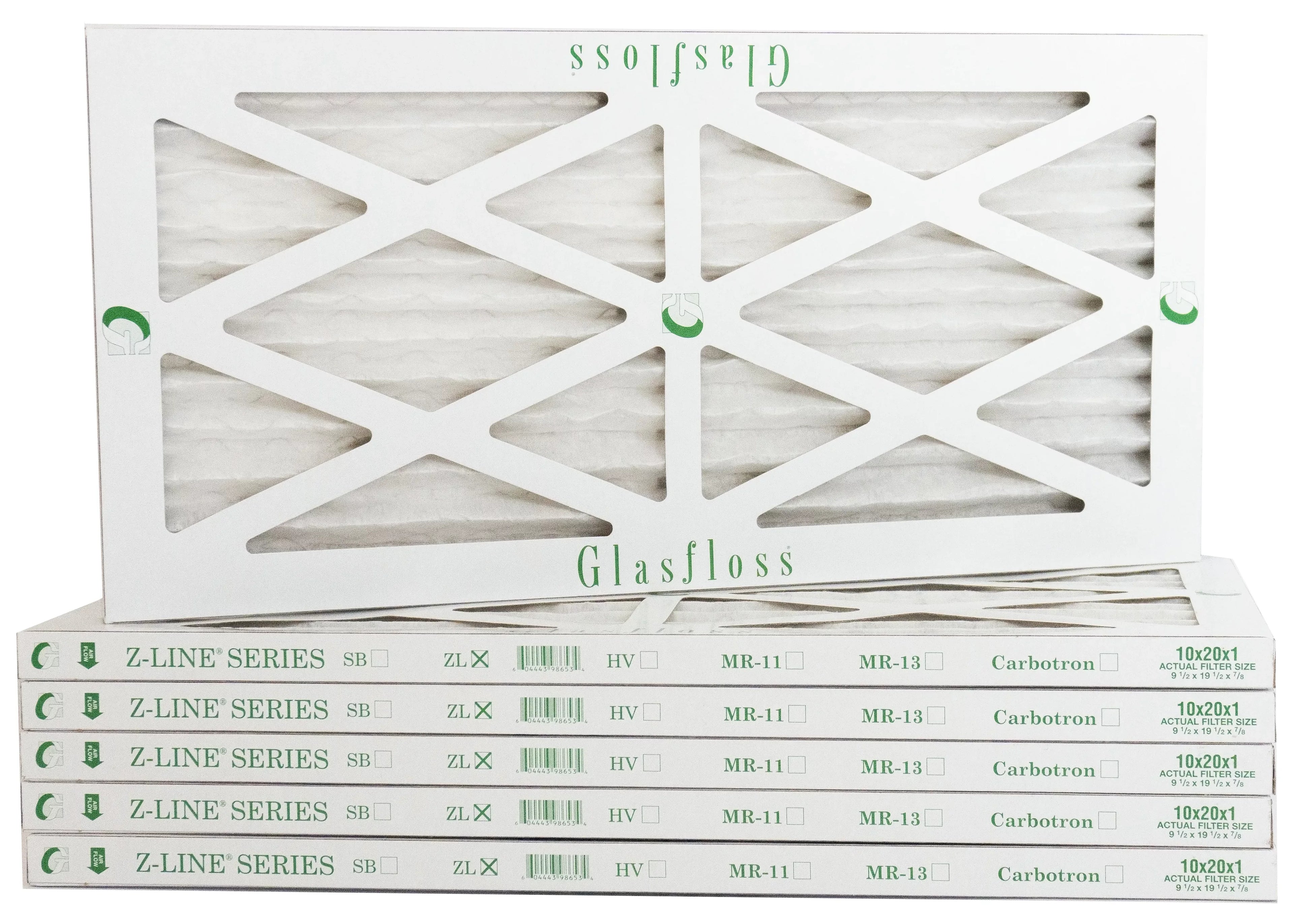 10 -Qty:6 MERV (Actual - USA Air 10x20x1 9.5 - Size: Glasfloss inch) Filter - Furnace in x 19.5x7/8 Made